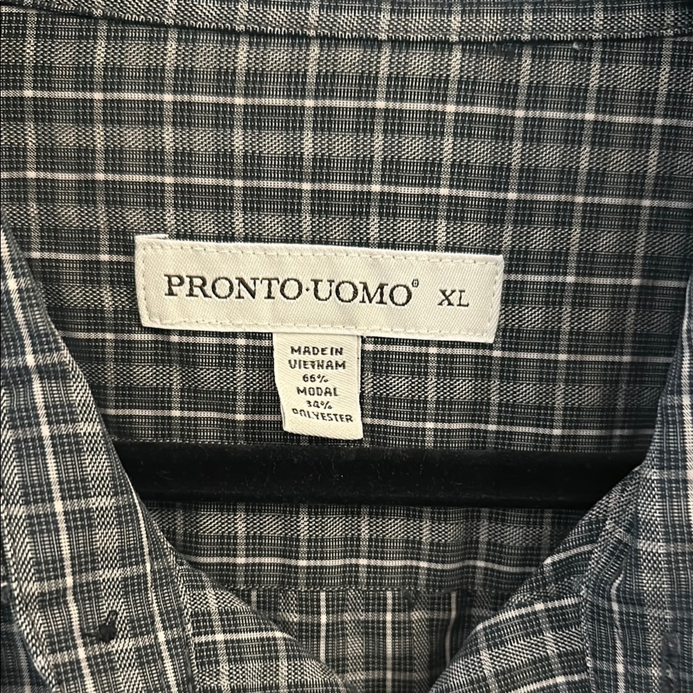 Men's Gray Checkered Shirt - Picture 2 of 6